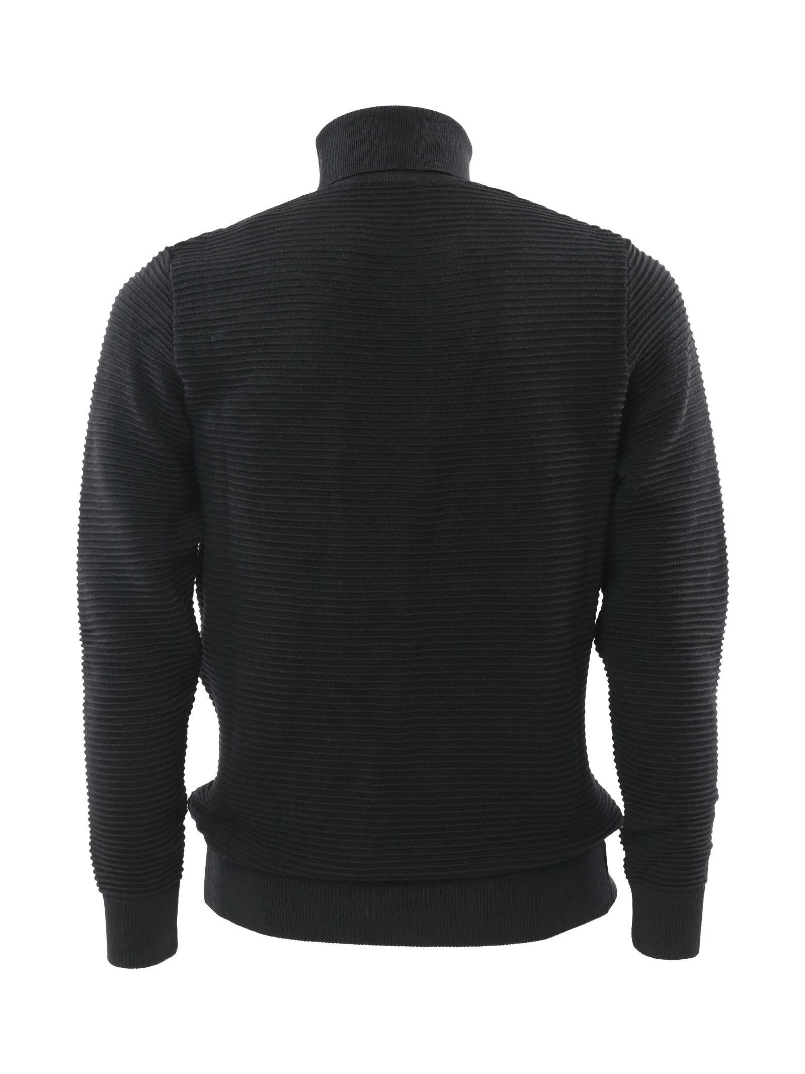 Maglioncino in filo nero con trama orizzontale - Image 3