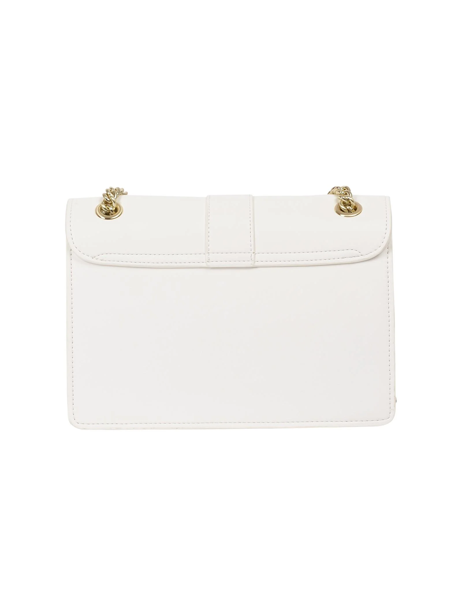 Borsa a tracolla bianca con borchiette oro - Image 3