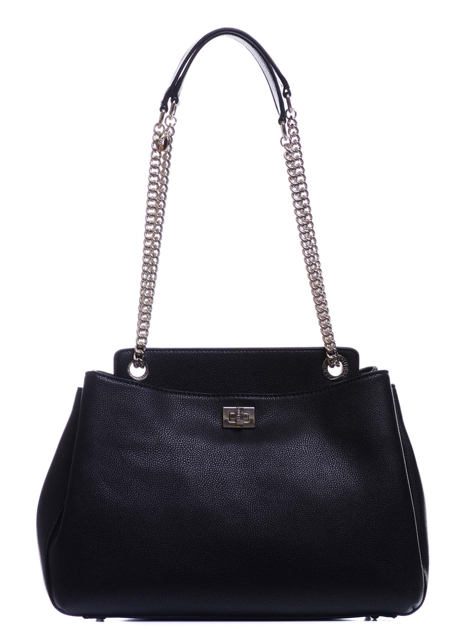 Borsa nera con stemma metallico - Image 3