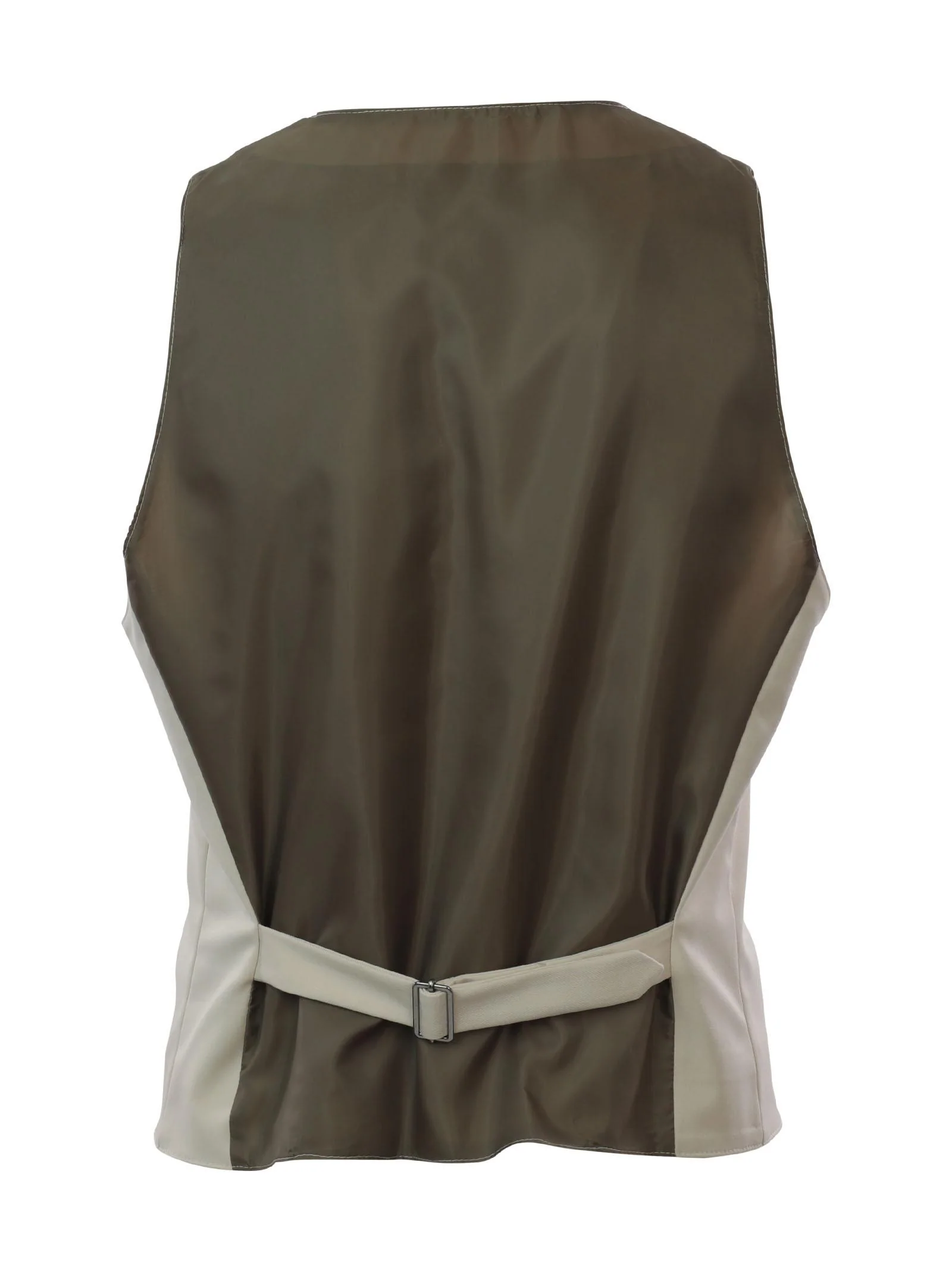 Gilet panna con tasche a filetto - Image 3