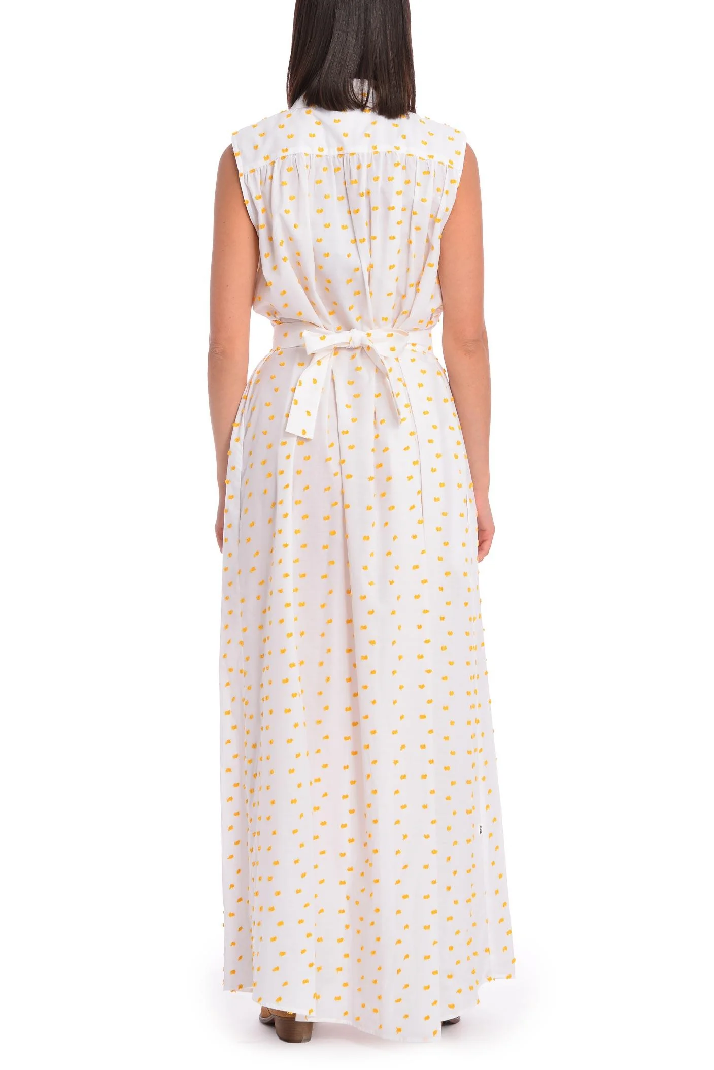 Abito chemisier bianco con maxi colletto - Image 3