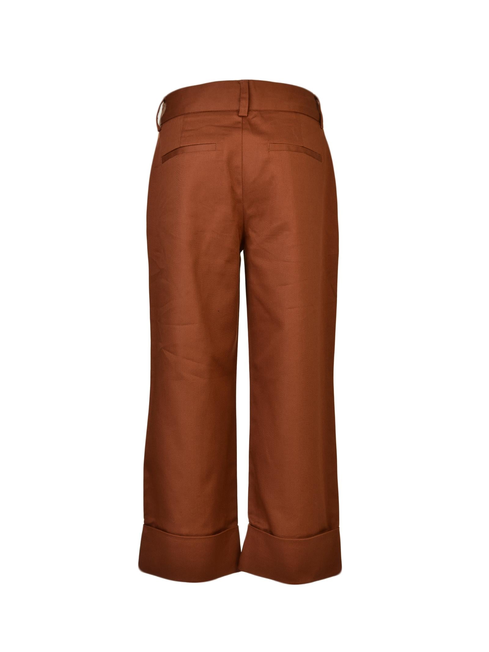Pantalone chino high-rise cuoio - Image 3